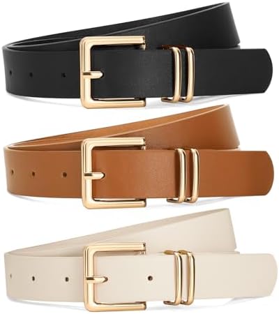 Amazon.com: Huyfhksd 3 Pack Women Leather Belt for Jeans  display picture 3
