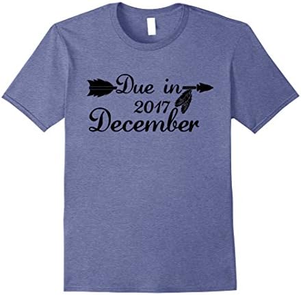 Mens  Pregnancy announcement: Due in December 2017 T-shirt Large Heather Blue