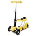 Toddler Scooter Micro Mini Kick Scooter with Removable Seat, LED Flashing Wheels and Adjustable Handlebar for Children Boys Girls Age 1-7 (Yellow)