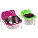 Bird Parrot Stainless Steel Feeding Cup with Bolt Holder Parrot Food Water Bowls Feeder Acrylic Stand Perch Toy for Parrot Macaw African Greys Cockatiel Conure (S)thumb 1
