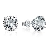Voila Reve Stud Earrings White Gold Plated Sterling Silver Earrings 