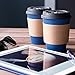 Glowcoast Disposable Coffee Cups With Lids - 12 oz To Go Coffee Cup (90 Pack). Travel Cups Hold Shape With Hot Drinks, No Leaks! Paper Cups with Insulated Sleeves Protect Fingers!
