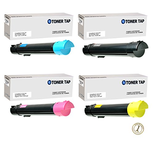 Toner Tap High Yield Compatible Toner for Dell 5130 5130CDN Value Pack (Bk/C/M/Y) Cartridge Set