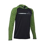 Under Armour Boys' Tech Hoodie, Black/Fuel Green, Youth X-Small