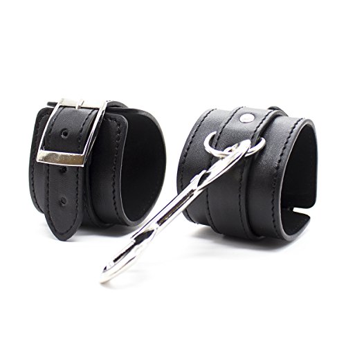 Wandafull Black Handcuffs Set Restraints Sex Toys Flirt Tools Leather Handcuffs