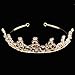 Santfe Bridal Wedding Prom Rhinestone Crystal Crown Hairband Headband Tiara Hair Jewelry for Womens Girls (style gold-2)