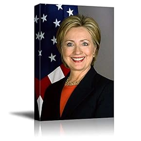 Portrait of Hillary Clinton (2016 Presidential Election Candidate of Democratic Party) - Inspirational Famous People Series | Giclee Print Canvas Wall Art. Ready to Hang - 12"x18"