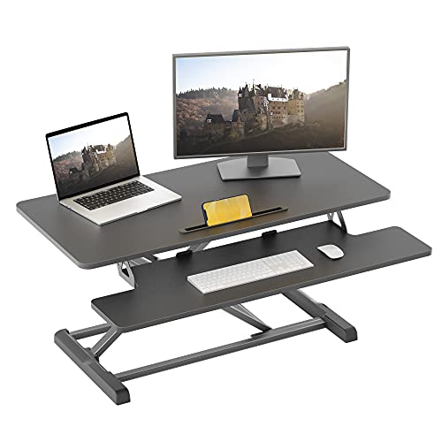 FEZIBO Standing Desk Converter, 36 Inch Height Adjustable Desk Riser