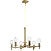 Kichler Torvee 26 Inch 6 Light Chandelier in Brushed Natural Brass