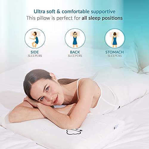 Modvel Gel Memory Foam Cooling Pillows Stomach Sleepers Orthopedic