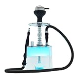 Hookah Set Micro Modern Acrylic Cube Hookah with Heat Management System Silicone Hookah Bowl Silk Hookah Hose Tongs Magical LED Light for Better Shisha Hookah Narguile Smoking