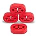 2 Hole Exhaust Hangers Upgrade EPDM Bushing Muffler Insulator Shock Absorbent Mount Bracket High-Density Muffler 12mm Hole (73mm x 47mm x 21mm) Universal Fit - Pack of 4 (Red)