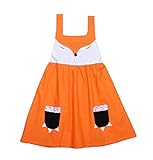 Bigface Up Little Girls' Fox Pattern Casual Sleeveless Dress Summer Dress