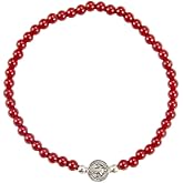 DATOA 4mm Beaded Rosary Bracelet Catholic Medal Stretch Bracelet Religion Jewelry