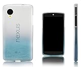Xcessor Transition Color Flexible TPU Case for LG Nexus 5. With Gradient Silk Thread Texture. Transparent / Light Blue
