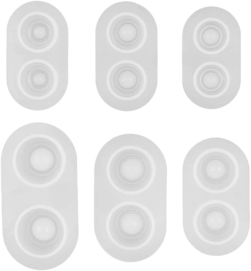 Sanmum 6 Sizes/Set DIY Doll Eyes Silicone Molds, BJD Doll Heavy Pupil Eye Clear Silicone Mold Base 14-22mm Eye Base