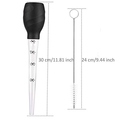 Bulb Basters for Cooking, iKusor Turkey Baster Syringe, Food Grade, 30 milliliter(1 ounce), Black