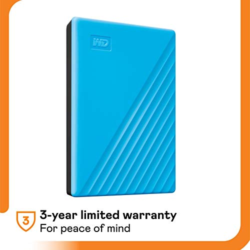 Western Digital WD 2TB My Passport Portable External Hard Drive, Blue