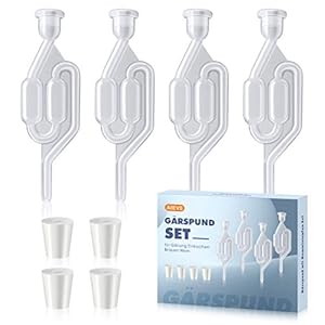 AIEVE Fermentatie Airlock, 4 Pack Brewing Airlock Wine Airlock Bier Airlock Stopper Bubble Airlock voor wijn maken, Bier…