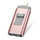 USB Flash Drives 128GB iPhone Memory Stick,EATOP External Storage Memory Stick Adapter Expansion for iPod/iPhone / iPad/Android & Computers (Pink)