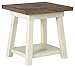 Signature Design by Ashley - Stowbranner Modern Farmhouse End Table w/ Fixed Shelf, White/Brown