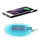 Antye Qi Wireless Charger for iPhone 6 Plus / iPhone 6S Plus, Including Wireless Charging Receiver Case and Wireless Charging Pad Station, Black/Blue