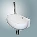 Sliverylake Bathroom Corner Sink Wall Mounted Sink White Porcelain Ceramic Vessel Sink and Faucet Combo