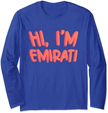 Unisex Hi I'm Emirati long sleeve t-shirt XL: Royal Blue