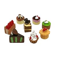 RG51TQ61b 8Pcs/Set Miniature Dessert Food Cake Dollhouse Kitchen Accessories for 1/12 Doll House 8pcs