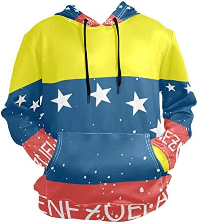 Distressed Venezuela Flag Men's Pullover Hooded Sweatshirt