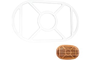 BENECREAT 7 Pocket Valet Tray Router Template, Oval Acrylic Woodworking Router Inlay Template with Film for Creating Unique I