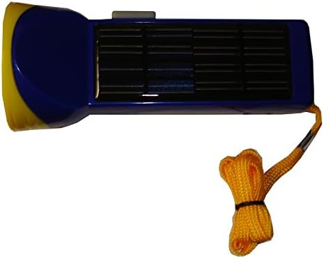 Solar Powered Rechargeable LED Flashlight w/AC Adapter backup