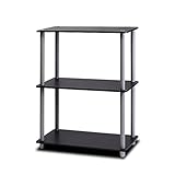 Furinno 10024BK/GY Turn-N-Tube 3-Tier Compact Multipurpose Shelf Display Rack, Black/Grey (Misc.)