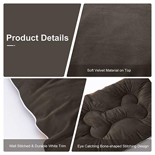 JOEJOY Dog Bed Crate Mat 30''/36''/42'' Anti-Slip Kennel Pad Washable Dog Cozy Mattress for Medium Large Dogs (42-Inch)