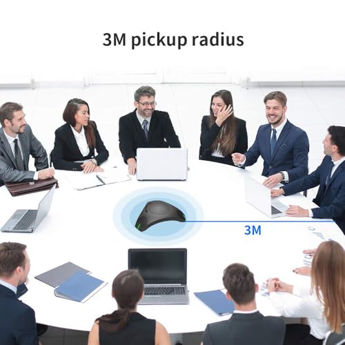Conference Speaker and Microphone - 360° Omnidirectional USB Speakerphone with USB Hub, Features Noise Reduction and Echo Cancellation, Ideal for 8-10 People in Business Conferences and Home Offices.