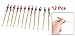 uxcell Bamboo Red Blue Doll Top Ear Earwax Curette Remover Spoon Earpick Tool 12 Pcs