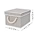 StorageWorks 32L Decorative Storage Bins for Shelves, Storage Baskets with Lids and Soft Rope Handles, Mixing of Brown & Beige, Jumbo, 3-Pack