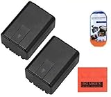 Pack Of 2 VW-VBK180 Batteries for Panasonic HC-V10 HC-V100 HC-V500 HC-V700 Camcorder + More!!