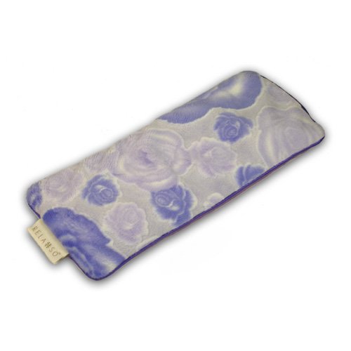 Relaxso Flaxseed Pain-Out Bamboo Eye Pillow with Lavender, Floral Plush Lilac