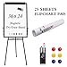 Magnetic Whiteboard Easel Stand, Upgraded 24 x 36 Inch Dry Erase White Board Tripod Flip Chart, Magnetic Eraser, 2 Markers, 25-Sheet Papers, 6 Magnets