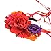 Floral Fall Women Day of the Dead Flower Crown Festival Headband Rose Mexican Floral Headpiece HC-23 (Red Purple)