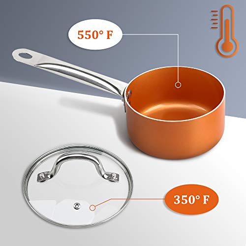 image for SHINEURI 1.5 qt. Saucepan, Mini Saute Pan with Lid - Cooking for Soup,