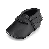 Voberry Baby Girls Soft Soled Tassel Bowknots Crib Shoes Moccasins (0~6 Month, Black)