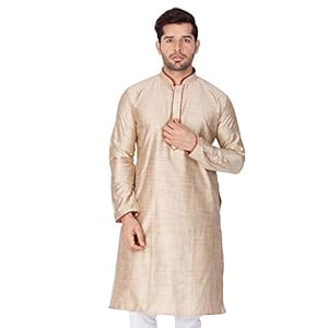 Elina fashion Men’s Tunic Cotton Silk Kurta Pajama Set Indian Traditional Wear
