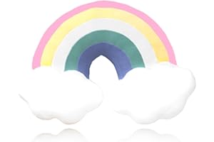 BENEKIY Rainbow Pillow for Girls, 21" Cloud Plush Stuffy, Cloud Shaped Throw Pillow, Car Travel Plush,Rainbow Decor, Car Home Decorations