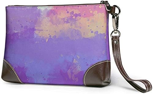 ストラップ付き 激安超特価 クラッチバッグ 高級 100 品質保証 新作製品 世界最高品質人気 ストラップ付き ハンドバッグ 車 バイク B086pgjx3x 出張 旅行 人気 な本革 クラッチバッグ 大容量携帯便利 男女兼用 セカンドバッグ 軽量 パープルグラデーション 長財布