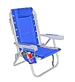 Rio Ultimate Backpack Beach Chair w/ cooler Pouch Colors: Dark Blue w/ Cooler Pouch