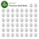 AQUEENLY 50 Pack Practice Golf Balls - Airflow Hollow 5 inch Mini Wiffle Golf Balls Plastic for Driving Range, Swing Practice, Indoor Simulators, Outdoor & Home Use(White)