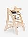 Sepnine Height Adjustable Wooden Highchair Baby High Chair with Padded Cushion 6511 (Natural)