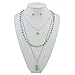 BOCAR New Fashion 3 Layer Jewelry Set Long Chain Pendant Bead Necklace Earring for Women